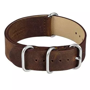 [WOCCI] ремень для часов из натуральной кожи Zulu 22 мм сменный ремешок для часов винтажные кожаные ремешки для часов карамельно-коричневого цвета