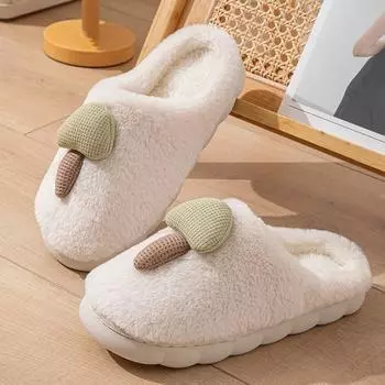 Woemn Men Cotton Slippers Home Autumn and Winter Thick-soled Non-slip Eva Plush Warm Slippers 36-37