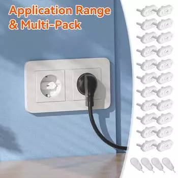 WOKE 22 + 4 шт. Итальянские и европейские крышки для розеток, детские электрические защитные крышки для розеток для безопасности детей (22+4 шт., Белый) белый