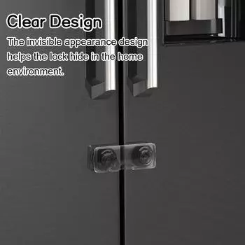 WOKE 2 шт. детский безопасный французский прозрачный замок на холодильник, замок для морозильника с двойной дверью, замок для шкафа чёрный