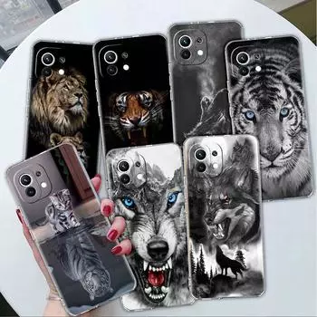Wolf Dog Cat Bird Lion Tiger Animal Clear Case For Xiaomi Mi Poco X3 NFC M3 Pro F3 F1 11 Lite 12 Note 10 11T 9T Phone Cover Redmi Note 9S