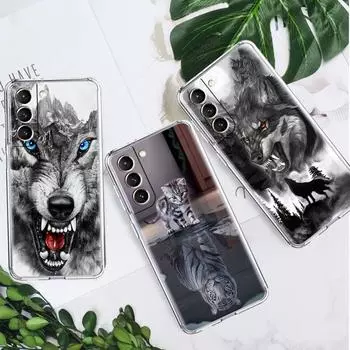 Wolf Dog Cat Bird Lion Tiger Animal Clear Case For Samsung Galaxy S22 S20 FE S21 S10 S9 Plus Note 20 Ultra 10 Lite Phone Shell Samsung S20 FE 5G