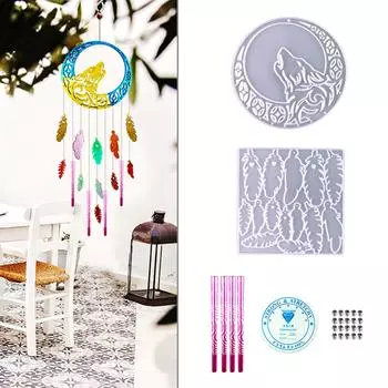 Глянцевая силиконовая форма «Волчье перо», настенная форма для подвески в виде колокольчика, брелок, бижутерия, форма для поделок из эпоксидной смолы