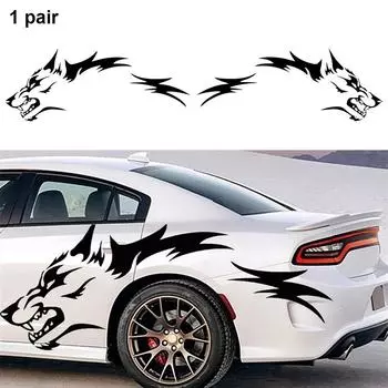 Wolf Graphics Наклейки на кузов автомобиля Наклейки на кузов автомобиля Виниловые самоклеящиеся боковые полосы Наклейки Крутые наклейки для внедорожников и грузовиков Jeep чёрный