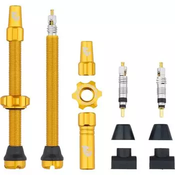 Wolf Tooth Tubeless Valve Stem Kit Gold Tubeless Valve Stem Kit 60mm Gold U1TLV-KIT60-GLD