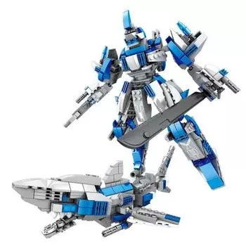 WOMA 2IN1 Блок Loet Blue Shark, 486 шт. C0411, разноцветные