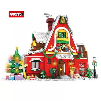 WOMA TOY C0276 Детский пластиковый рождественский снег Рождественская сцена дом строительный блок конструктор игрушка