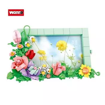 Woma Toys C0285 336 шт. 2024 Пластик ABS Цветочная фоторамка Декор Строительный кирпич Игрушка Строительные блоки для украшения