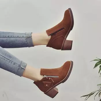 Женские ботильоны женские туфли на низком квадратном каблуке туфли-лодочки Matin весна-осень Ботильоны Zapatos Mujer Vintage 365 4 зелёный