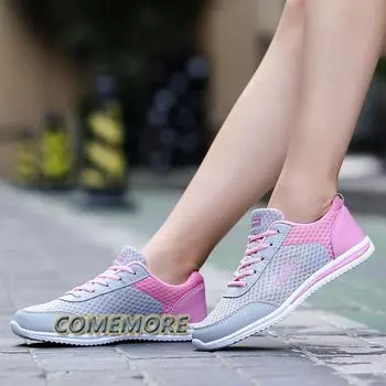 Woman Casual Shoes Breathable 2024 Sneakers Female New Fashion Mesh Sports Women Lace Up Comfort Running Footwear Student Summer 35