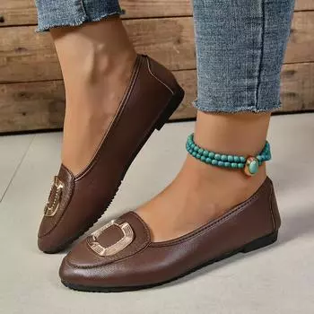 Woman Flats New Slip on Ballet Loafers Outdoor Lightweight Office Boat Shoes for Women Pointed Toe Comfortable Sneakers Women 36 бежевый