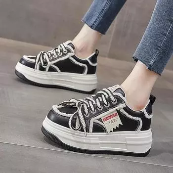 Woman Footwear Athletic Korean Sports Shoes for Women Sneakers Round Toe Cotton Cheap Deals Daily Routine 39 On Sale 2024 New A 35