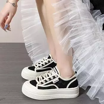 Woman Footwear Lace Mesh Breathable Shoes for Women High on Platform H Stylish Trends 2024 Cheap Y2k Fashion New In Walking Sale 35