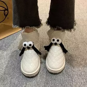 Женская обувь, новинка, теплые зимние ботинки для женщин, ботильоны, дизайнерские меховые сапоги класса люкс, зимняя обувь 2024 года, ягненок по акции 39 36