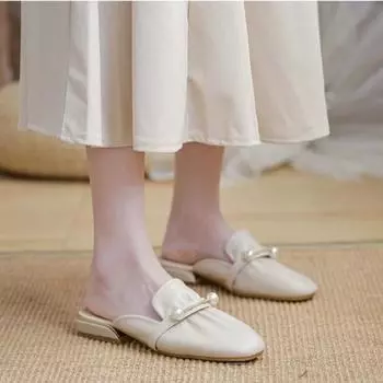 Женские тапочки, мюли, сандалии, наружные шлепанцы, туфли на низком каблуке для женщин, уникальные, с оптовой продажей оригинальных товаров, новые, модные, стильные 35