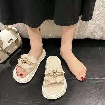 Woman Slippers Thick House Shoes for Women 2024 Summer Indoor Flat Slides Sandals Open Toe Platform Home Non Slip Vip Unique Eva 36