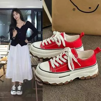 Женские кроссовки, модная повседневная обувь, летняя парусиновая женская обувь, удобные дышащие кроссовки для женщин с увеличенным голенищем 35