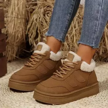 woman Sneakers Winter woman Plus Cashmere Thicken Warm Boots Non-slip Outdoor Shoes Shoes woman Footwears bota 36 чёрный