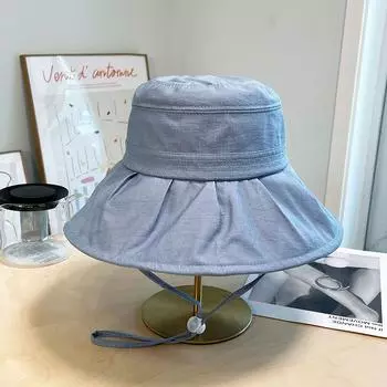 Женская летняя пляжная шляпа с широкими полями, женская уличная дорожная шляпа с козырьком, женская весенняя рыбацкая кепка с большими полями, однотонная кепка
