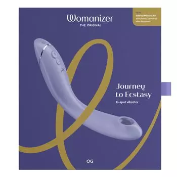 Womanizer OG Pleasure Air Перезаряжаемый Сиреневый G-точечный вибратор, Игрушка, G-точечный вибратор, Стимулятор G-точки, Игрушка для G-точки, Водонепроницаемый, -