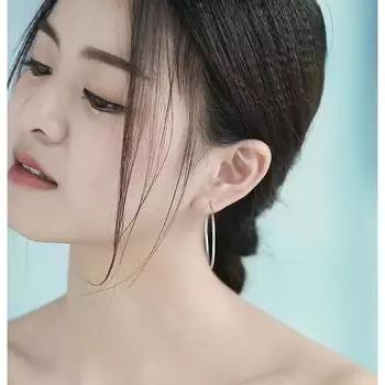 Женские серьги-кольца из 100% серебра 925 пробы, круглые, с петлей, подарочная коробка, упаковка, простые серебряные серьги-кольца для пирсинга 60mm