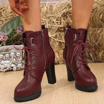 Women Ankle Boots 2024 Winter Fashion High Quality Comfortable Warm Soft Boots Women Casual Comfortable Luxury Shoes for Women 35 вино красного