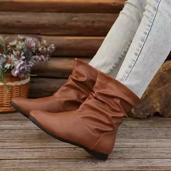 Women Ankle Boots Autumn Winter New Fashion Elegant Comfortable Boots Women Casual Outdoor Lightweight Shallow Shoes Women 36 коричневый