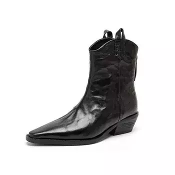 Women Ankle Pointed Toe Chelsea Boots Winter Designer Fashion Mid Heels Shoes 2025 New Trend Dress Pumps Femme Walking Zapatos 35 чёрный