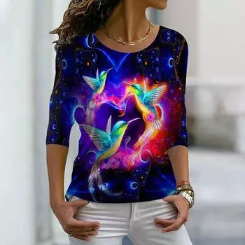 Женские осенние топы, свободные, с принтом бабочек и орехов кешью, повседневные футболки с длинными рукавами, топы и блузки XS розовый