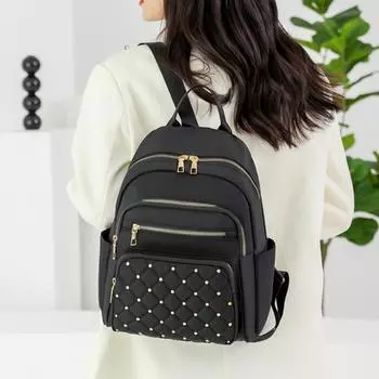 Women Backpacks High Quality Nylon Travel Large Capacity Simplicity Fashion Casual Versatile Teenage Shoulders Bag for Females чёрный