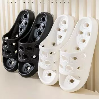 Women Bathroom Slippers Women Home Slipper Non-Slip Water Leaky Slippers Cute Beach Flip Flops Comfortable Eva Soft Sole Slides 35-36 фиолетовый