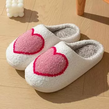 Женские тапочки Big Heart Love Home, удобные, для спальни, для девочек, дышащие, нескользящие, на плоской подошве, плюшевые, подарок на день рождения для девушки 37-38