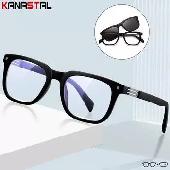 Women Blue Light Blocking Prescription Myopia Reading Glasses Men Fold Polarized Sunglasses TR90 Metal Eyeglasses Frame Eyewear Anti blue 0