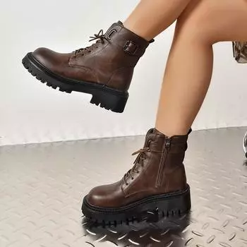 Women Boot Autumn Winter Fashion Classic Ankle Boots Women Round Toe Casual Comfortable Outdoor Shoes for Women Botas De Mujer 35 чёрный