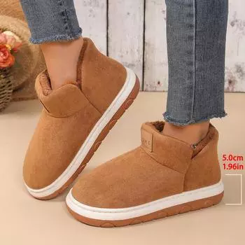 Women Boots 2024 New Thickened Fluff Snow Boots Comfortable Warm Ankle Boots Women Winter Classic Ladies Chunky Shoes Women 36-37 коричневый