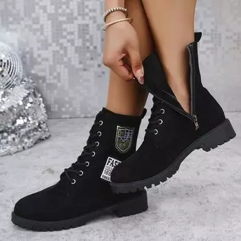 Women Boots Fashion Retro Top High Quality Lace-up Sneakers New Outdoor Platform Boots Casual Plus Size Comfortable Boots Women 36 коричневый