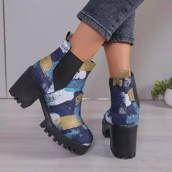 Women Boots Spring and Autumn Winter Shallow Boots Comfortable Lightweight Shoes for Women Hot Outdoor Fashion Designer Boots 35 синий