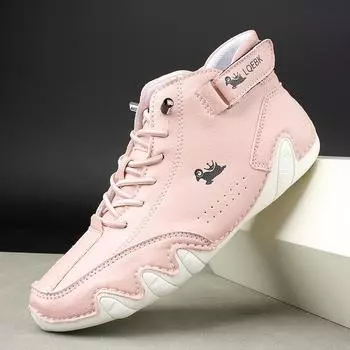 Женские ботинки, тренд 2024 года, модная повседневная роскошная женская обувь, кожаные ботильоны, классические мотоциклетные ботинки, зимняя обувь с круглым носком 36 белый