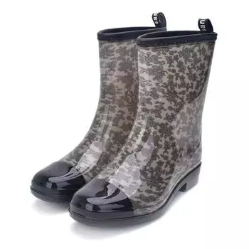 Women Boots Waterproof Ladies Ankle Boot Fashion Floral Female Shoes Spring Autumn Rainboots High Quality 2024 New789 36