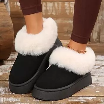 Women Boots Winter New Fluffy House Shoes for Women Indoor and Outdoor Lovers Warm Slippers with Good Wrapping Zapatos De Mujer 36 чёрный
