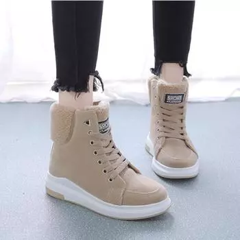 Женские сапоги зимние теплые зимние сапоги женские ботильоны из искусственной замши для женской зимней обуви Botas Mujer плюшевые туфли женские 35 чёрный