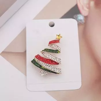 Женская брошь, булавка в форме рождественской елки, ювелирные изделия со стразами, изысканная универсальная блестящая брошь, одежда