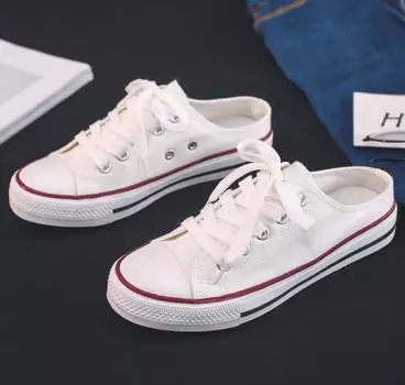 Women Canvas Shoes Low Slip-on Sneakers Female Flats Summer Slippers Casual Sneakers Spring Summer Loafers C692 35 бежевый