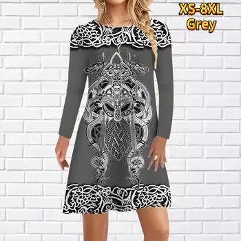Женское повседневное платье с принтом монстра-тотема Платья для женщин с круглым вырезом и коротким рукавом Платье размера плюс XS жёлтый