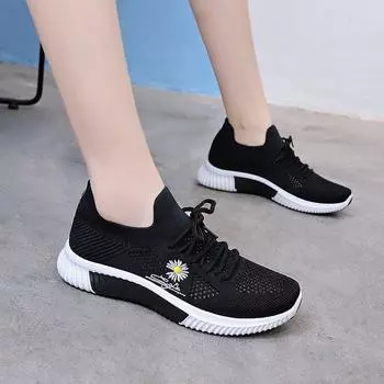 Women Casual Shoes Fashion Breathable Walking Mesh Flat Shoes Woman White Sneakers Women 2020 Tenis Feminino Female Shoes 2fdg 36 чёрный