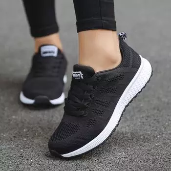 Women Casual Shoes Fashion Breathable Walking Mesh Flat Shoes Sneakers Women 2021 Gym Vulcanized Shoes White Female Footwear 37 белый