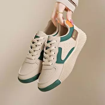 Women Casual Sneakers Female Autumn Lace Up Platform Sneakers Fashion Thick Bottom Walking Shoes Soft Soled Running Shoe Zapatos 35 зелёный