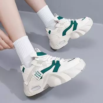 Women Chunky Sneakers Fashion Thick Sole Casual Ladies Vulcanized Shoes Sport High Platform Sneaker Shoes 5CM Increase Height 35