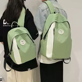 Женский рюкзак с цветными блоками, мужской дорожный рюкзак, школьный рюкзак для студентов и пар Small красный