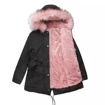 Women Cotton Blend Jacket Zipper Closure Jacket Windproof Winter Down Coat with Furry Hood Pockets Zipper Closure for Weather XXXXXL